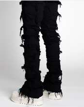 Load image into Gallery viewer, OBSIDIAN BLACK BLOOD DIAMOND STACKED DENIM
