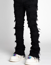 Load image into Gallery viewer, OBSIDIAN BLACK BLOOD DIAMOND STACKED DENIM
