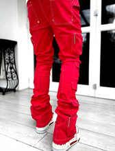 Load image into Gallery viewer, BLOOD RED CONTRAST CARGO PANT
